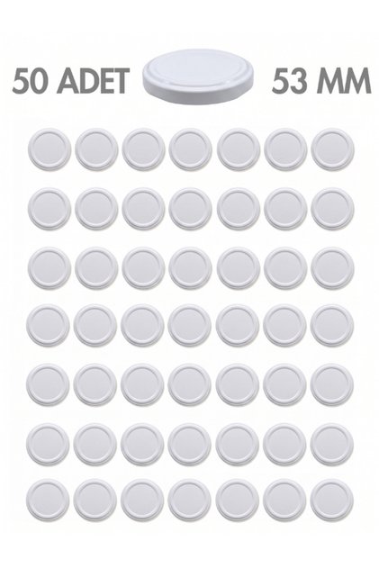 50 White Jar Lids – 53mm (Compatible with 190Cc-210Cc Jars)