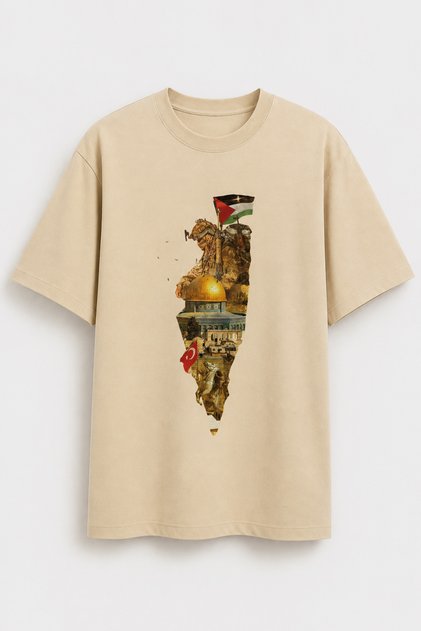 Free Gazza, Palestine Themed Daily Basic Half Oversize Premium T-Shirt