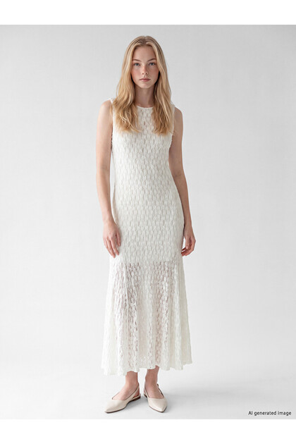 White Crew Neck Lace Bodycon Dress