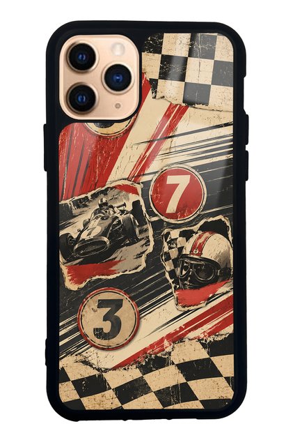 iPhone 11 Pro Retro Racing No. 7 Design Glossy Phone Cases