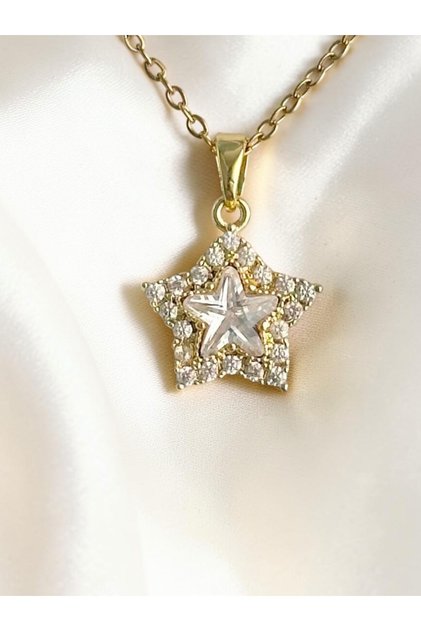 Star Wish Gold Steel Necklace