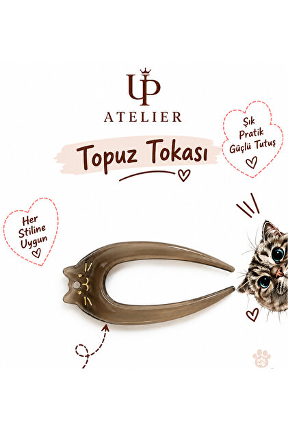 Cat Figured Bone Bun Hairpin 11cm