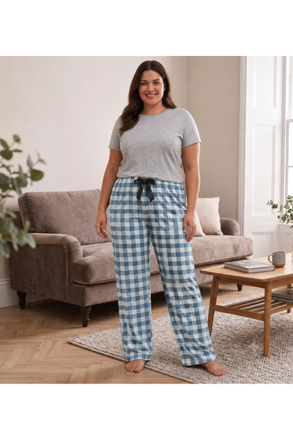 Lycra Ring Viscose Oversize Size Pajama Bottoms 6020