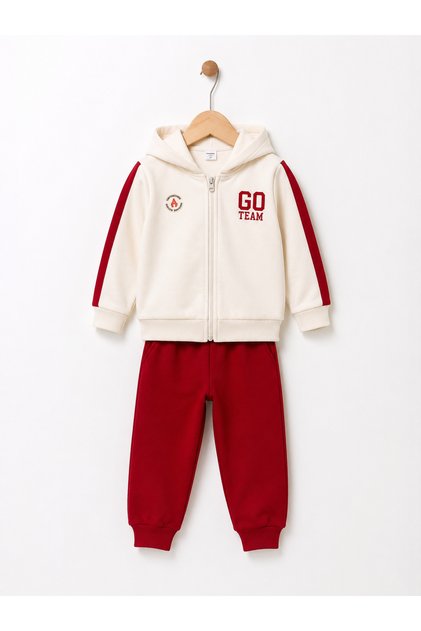 Boy's Hooded 3 Thread Count Non-Stretch Top and Bottom Set