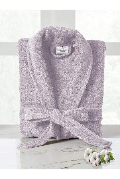 100% Cotton Bathrobe for Men & Women, 1 Piece, XL Size, 400 GSM, Shawl Collar, Belt & Pockets
