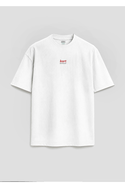 Kurt Darlıdı Bozkurt Turkish Special Design Written Unisex White T-Shirt