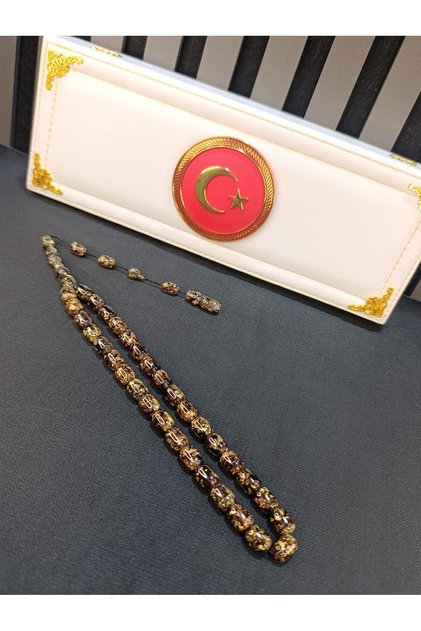 Gold Foil Rosary Black with Gold Color