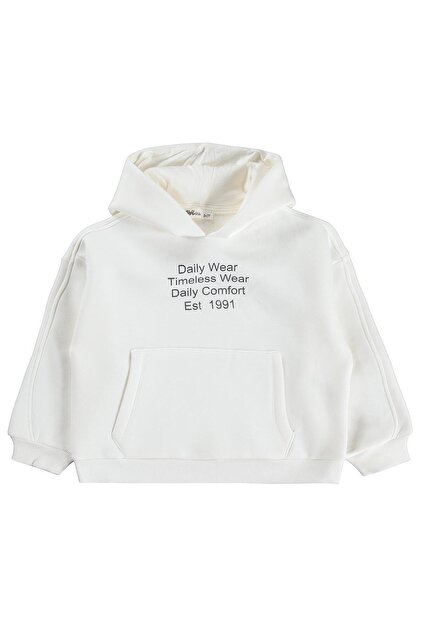 Daily Wear Baskılı 6-9 Yaş Sweatshirt - Ekru