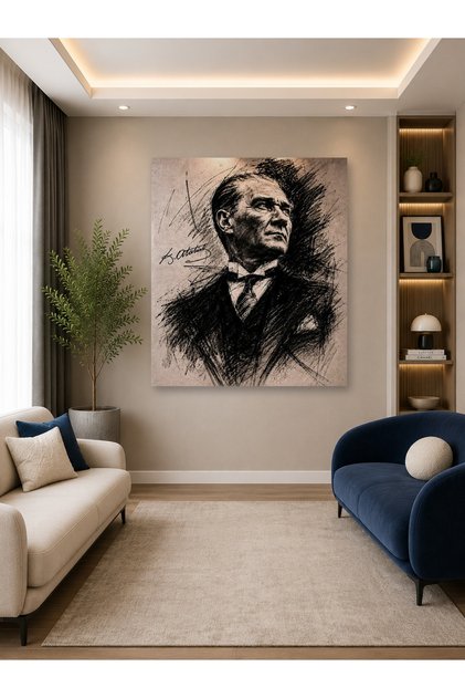 Atatürk Dekoratif Kanvas Duvar Tablosu