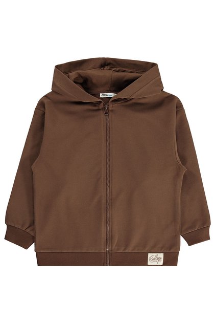 Basic Hooded Cardigan for 6-9 Years - Brown