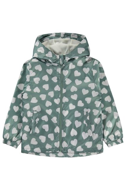 Heart Patterned Raincoat for 6-9 Years Old - Green