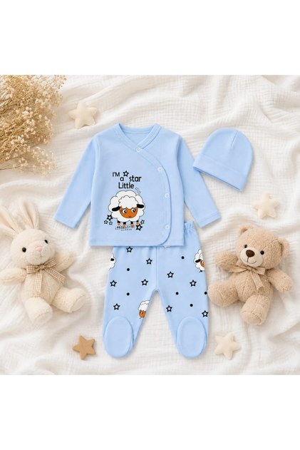 KUZUCUK BASKILI 3 LÜ BEBEK SET
