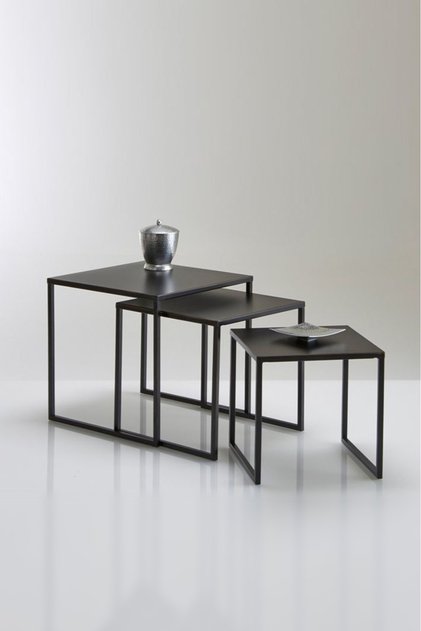 Dekoratif 3'lü Set Metal Zigon Sehpa