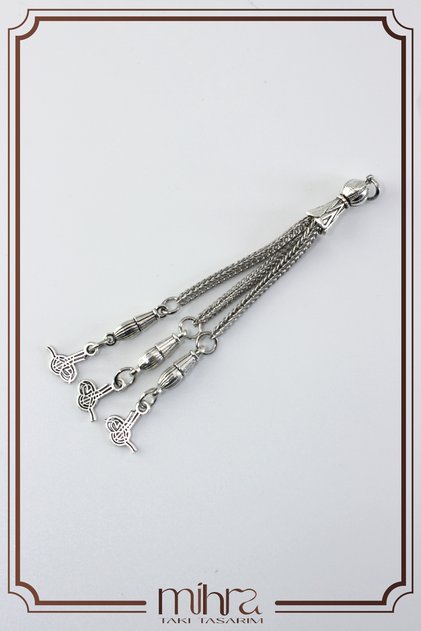 Triple Rosary Tassel – Tuğra Model - Natural Stone, Amber and Epoxy Rosary Making Material