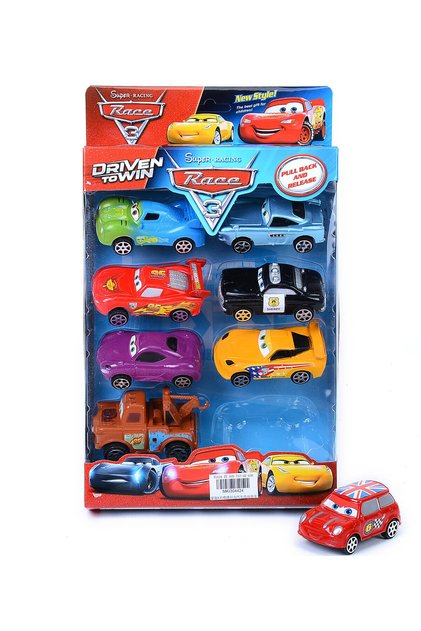 Set 8 mașinuțe cu ochi Cars, în cutie