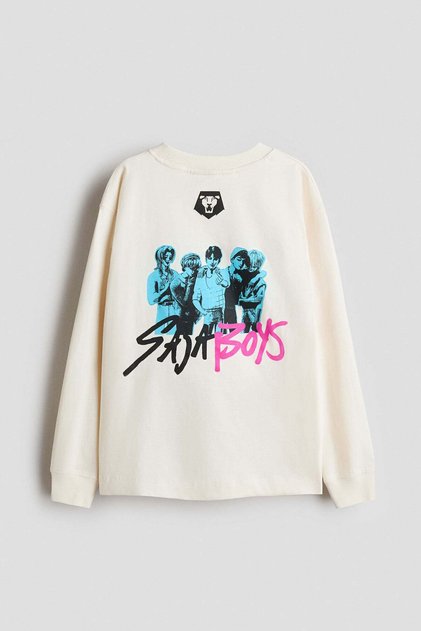 Motif-detail long-sleeved T-shirt