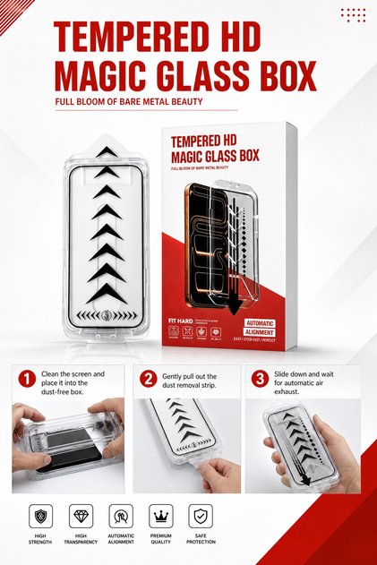 Suitable for iPhone 18 Promax screen protector, tempered film, anti slip, wear-resistant, dust-free compartment, easy installation