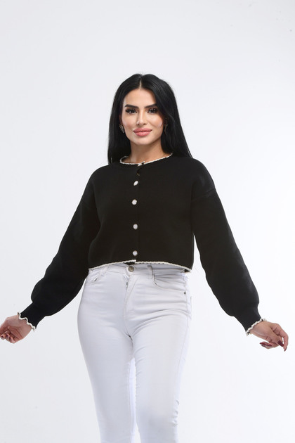 Women's Sportswear Knitted Detailed Buttoned Jacket