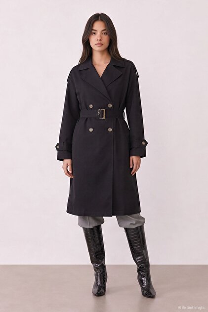 Trench Coat with Tie Detail