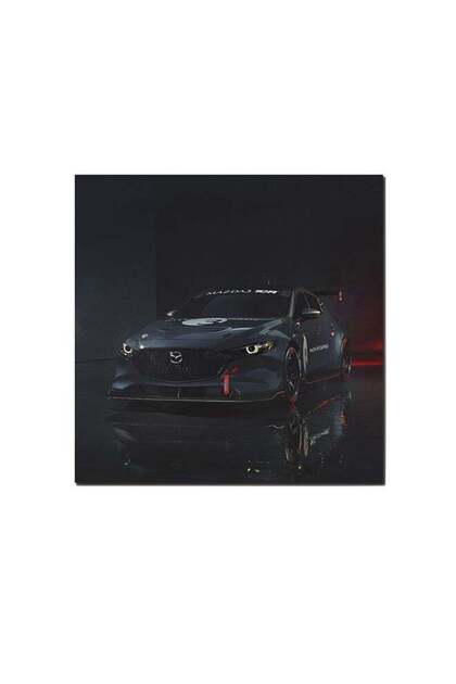 Mazda 3 Car Wall Art Painting Black/Grey/Red 30 x 30cm