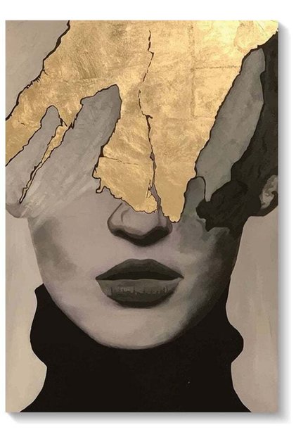 Decorative Wall Art Painting Grey/Black/Gold 40x60cm