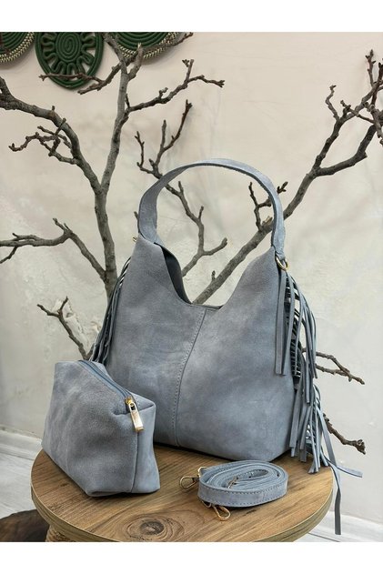 Lea 100% Genuine Nubuck Leather, Elegant and Intricate Design Suede Hand and Shoulder Bag