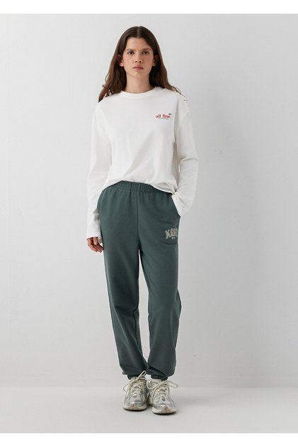 Logo-Printed, Regular-Waist, Straight-Cut, Elasticated Hem Women's Sweatpants.