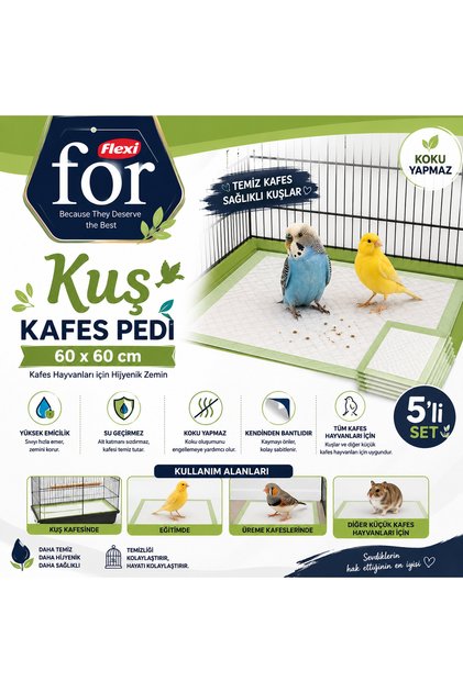 Bird Cage Pad Cage Mat 60X60 cm – 5-Piece with Anti-Slip Tape