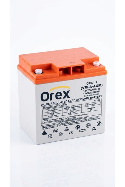 OT30-12 12V 26Ah / 30Ah VRLA AGM Akü - Bakımsız Kuru Akü Güneş Enerjisi Ve UPS Aküsü