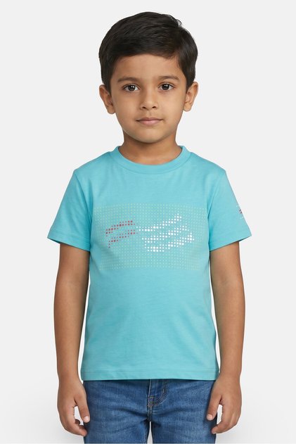 America Toddlers Boy Graphic Print Short Sleeve T-Shirt, Turquoise