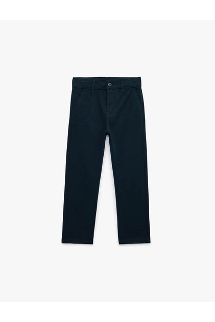 Pamučne gabardin čino školske pantalone sa dugmadima