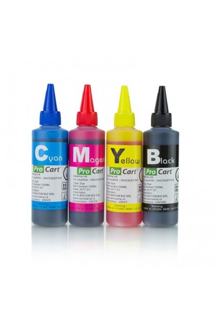 Cerneală colorantă compatibilă universal, 100 ml/culoare, set de 4 culori