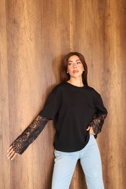 Liva Premium Lace Sleeve Women's Blouse