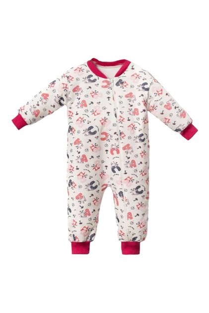 Girl's Fuchsia Ribbed Letter Printed Sleeping Bag
