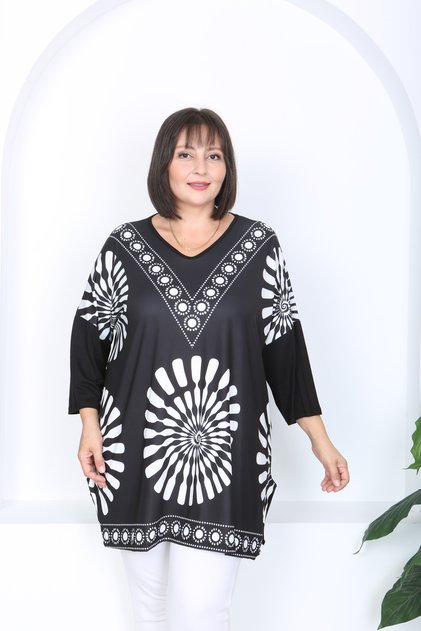 Women's Lycra Viscose V-Neck Plus Size Tunic