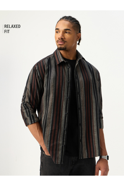 Men Multi-Color Striped Relaxed Fit Shirt