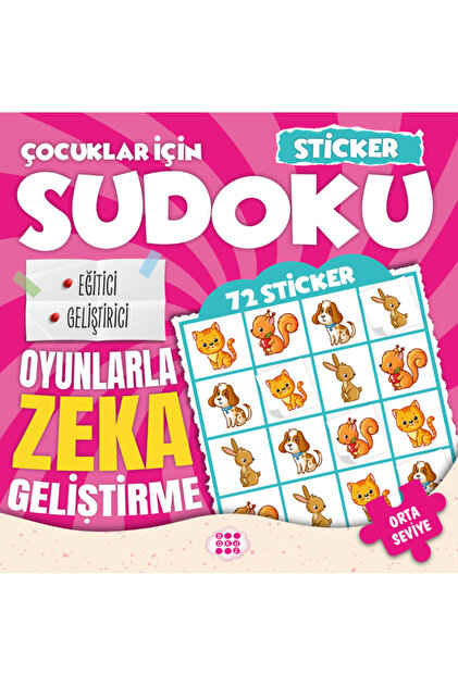 ÇOCUKLAR İÇİN SUDOKU - STİCKER HEDİYELİ ORTA SEVİYE 1