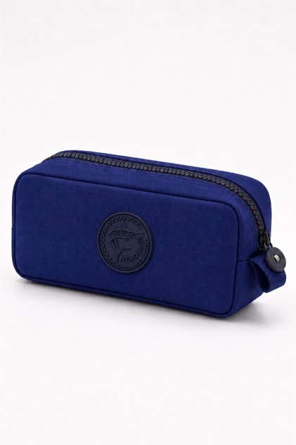 Unisex Navy Blue Pen Holder, Single Compartment Pencil Case, 20X10X3Cm