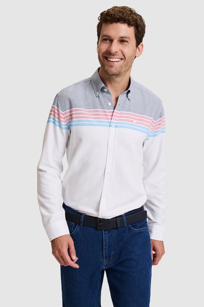 Men's Navy Blue Long Sleeve Shirt 50324733-Vr033