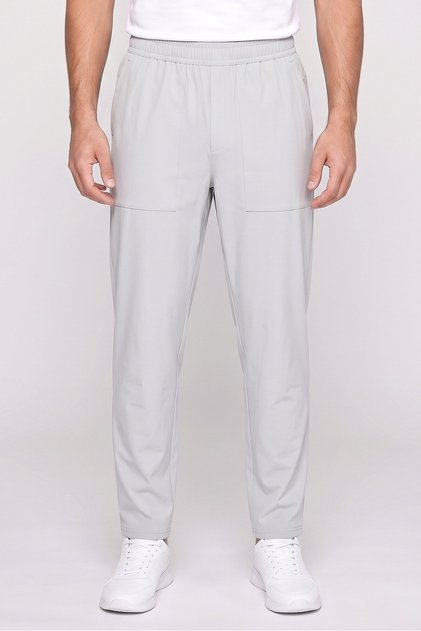 Men Sportswear Fit Plain Outdoor Trackpants, Light Grey