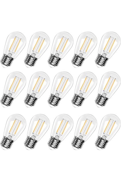 مصابيح LED بلاستيكية S14 بقاعدة E27، 15P 2W، للاستخدام الخارجي، تعمل بجهد AC220-240V