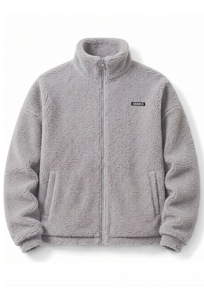 Übergroßes Plüsch-Sweatshirt für Herren mit Fleece-Innenseite und durchgehendem Reißverschluss, Sherpa-Sweatshirt für Herbst und Winter, Damen-Fleece-Sweatshirt