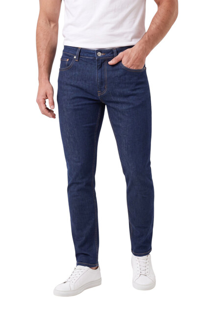 Men's Slim Fit Lycra Navy Blue Jeans – Narrow Leg Cotton Stretch Jeans 2608304