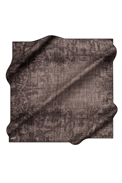 Silver 90X90 Silk Crepe Satin Scarf