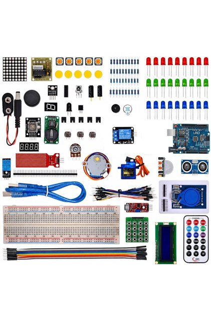 Arduino 168 Parça UNO R3 Robotik Kodlama Profesyonel RFID Süper Başlangıç Proje Eğitim Seti T4