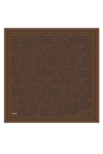 Kahverengi 90X90 İpek Krep Saten Eşarp