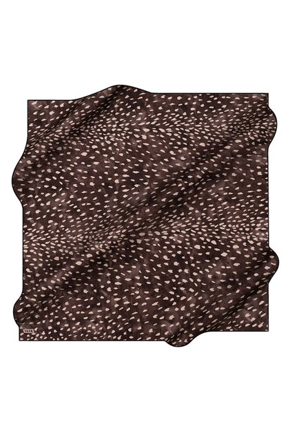 Kahverengi 90X90 İpek Twill Eşarp