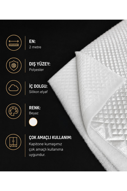 Quilted Bark Stitched Fabric 4 Meters – White