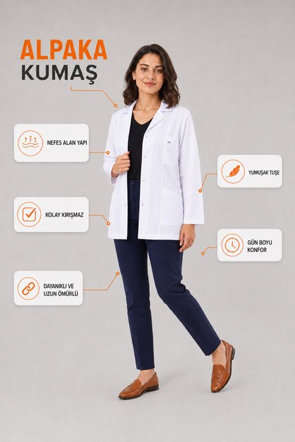 Gold Alpaca Fabric Jacket, Teacher's Coat, Breathable Fabric, Anti-Wrinkle, Dirt and Stain Resistant