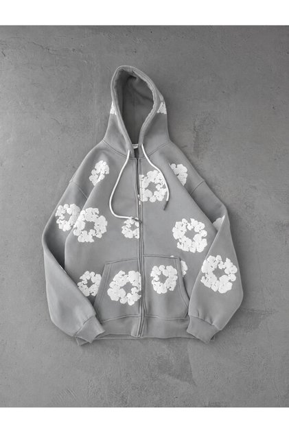Unisex Oversize Thick 3 Thread Winter Hoodie – Embossed Printed Hooded Zipper Sweatshirt